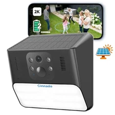 Cinnado 2K Solar Wall Light Cameras for Home Security with AI Motion Detection