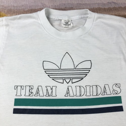 Vintage Original 80s Team Adidas Youth Kids M / L T Shirt Single Stitch Made USA - Picture 3 of 13