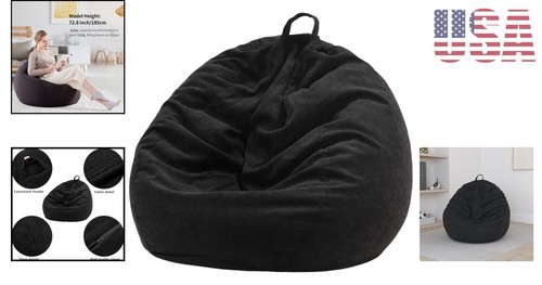 Premium Corduroy 3ft Bean Bag Chair Cover - Extra Large Storage Solution - Picture 2 of 9