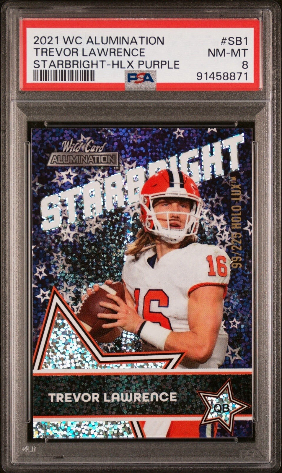 Trevor Lawrence Wild Card Alumination Starbright #SB1 Red Chase-Purple