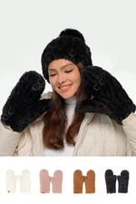 C.C Exclusive Women's Winter Classic Solid Color Faux Fur Mittens Gloves