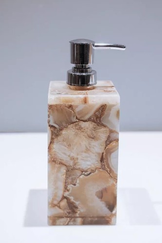 Natural agate soap refill dispenser for bathroom shower dispenser decor - Picture 2 of 3