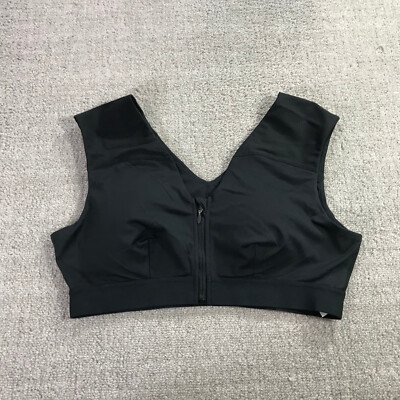 Tommie Copper Shoulder Support Bra With Zipper Womens 2XL XXL Black Top