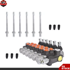 Conversion Plug + 6 Spool 13 GPM Hydraulic Control Valve Double Acting 3600 PSI