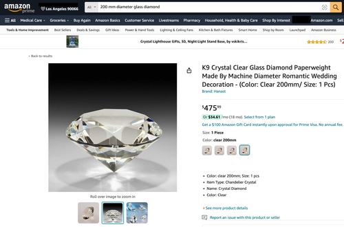 200mm Huge Clear Crystal Diamond Paperweight Wedding Centerpieces Gifts - Picture 12 of 24