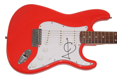 JULIAN CASABLANCAS SIGNED AUTOGRAPH RED FENDER ELECTRIC GUITAR THE