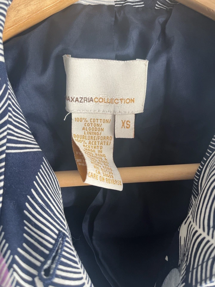 Max Azria Collection Jacket Size XS Floral Blue - Image 2 of 3