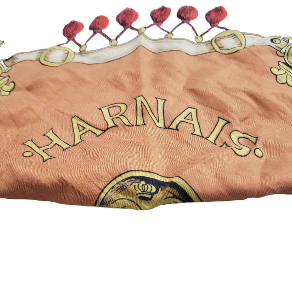 Bufanda de seda enrollada Lancel Harnais Grand Siecle gris melocotón grande 32/33" Foto 4 de 4