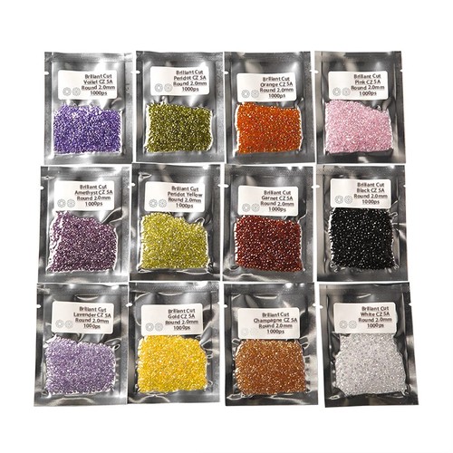 5A Various Color Loose Cubic Zirconia Stone Round Synthetic Gems For Jewelry - Picture 23 of 38