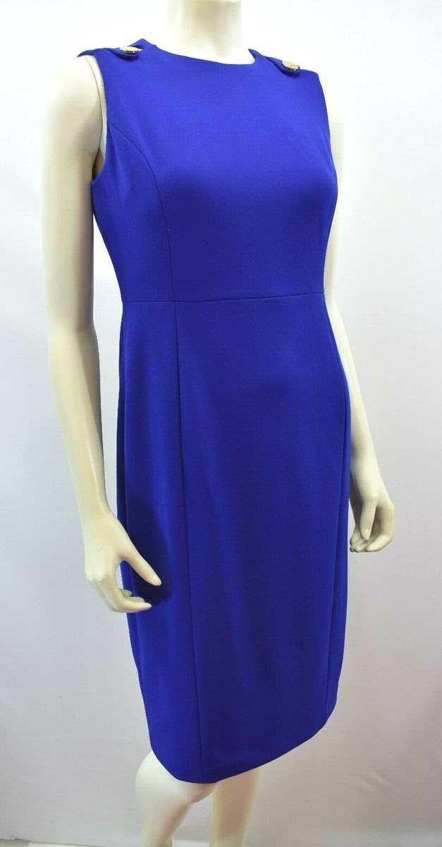 calvin klein cobalt blue dress Calvin Klein Cobalt Blue Sleeveless Sheath