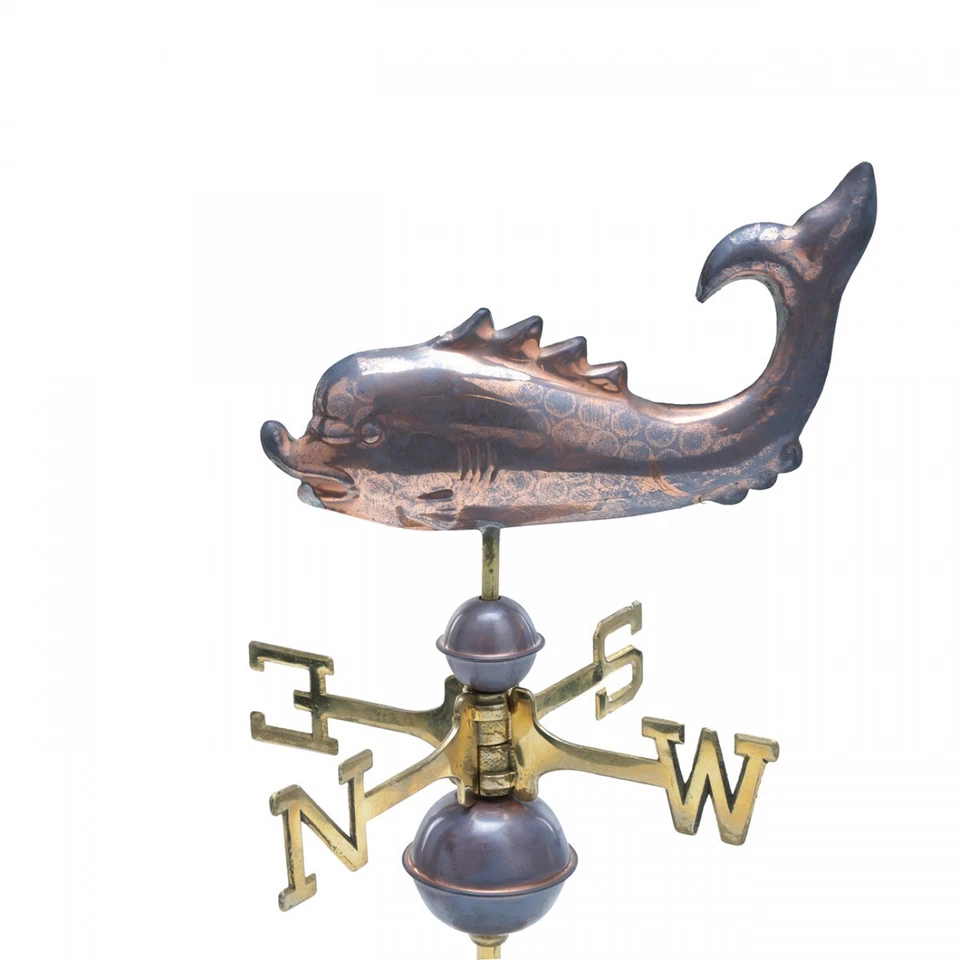Weathervane Polished Solid Copper Whale Desktop Desk Tabletop Renovators Supply - Image 3 of 4