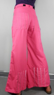 hot pink flared trousers