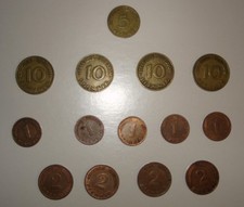 Versch. Pfennig-Münzen alt, gebraucht