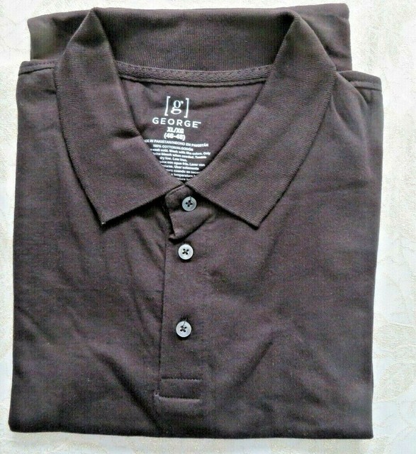 George Mens Polo Short Sleeve BLACK Cotton Shirt 