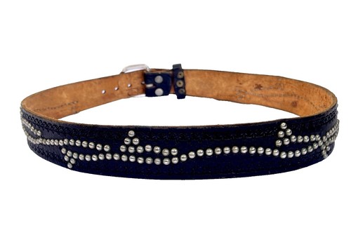 Vintage Gap Beaded Southwestern Black Leather Belt Colorful  display picture 2