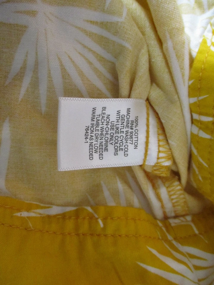 Pantalones Cortos Liz Claiborne Talla 10 Amarillo Floral Cinturón Algodón Foto 4 de 4