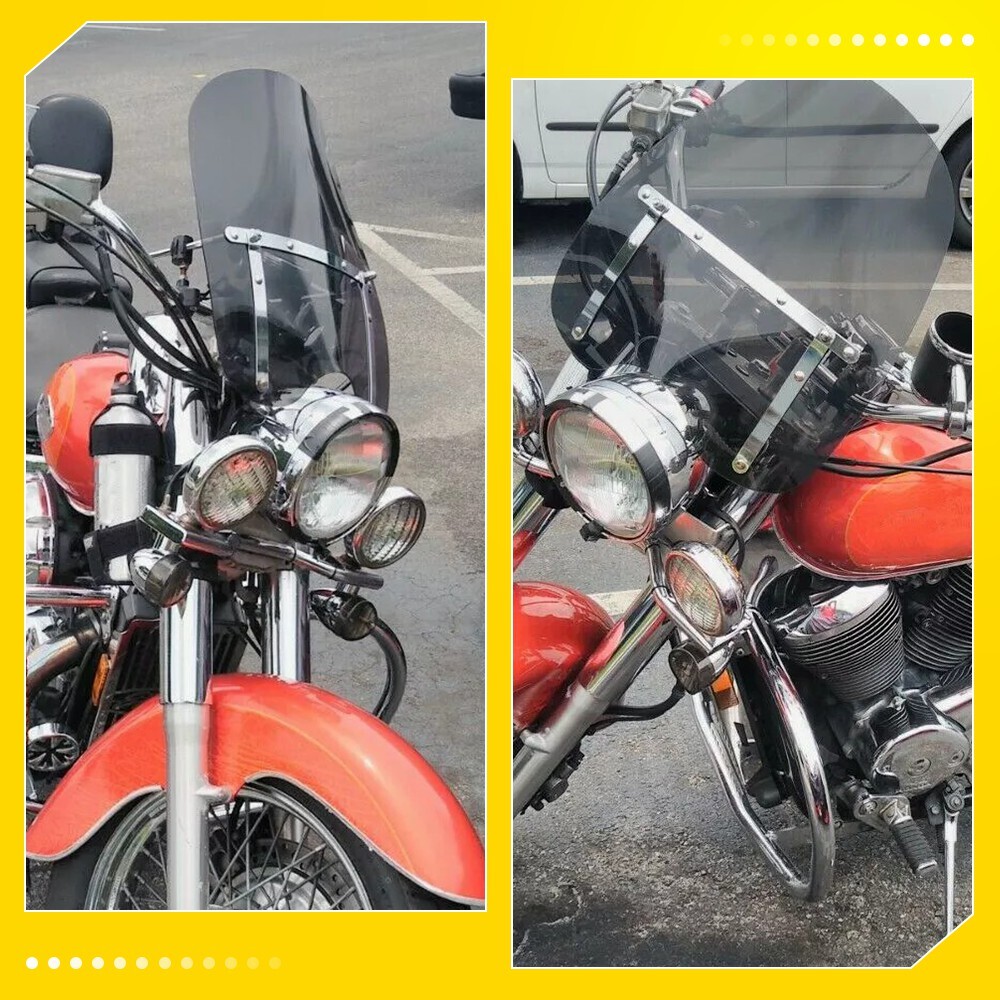 19" X 17" Smoke Windshield Windscreen For Harley Dyna Softail Sportster 883 1200