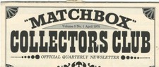 "MATCHBOX" COLLECTORS CLUB NEWSLETTER 5.1 Lindsey, Volume 5, No. 1, Apr, 1970