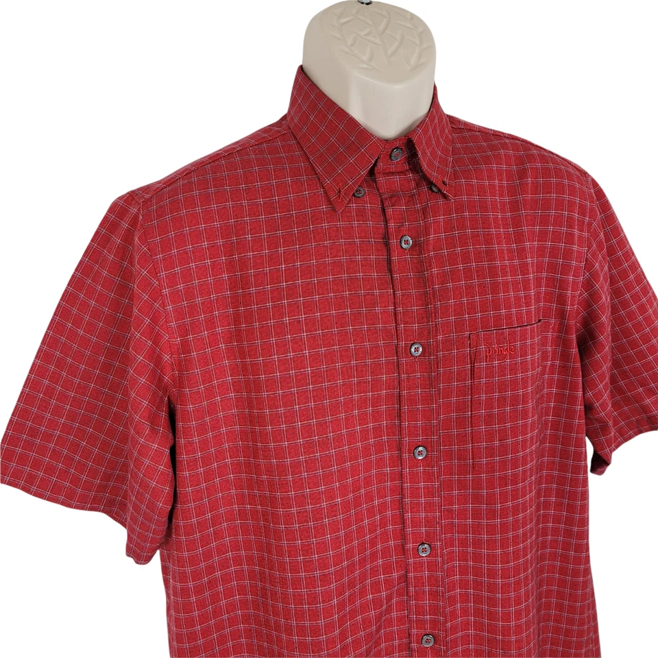 Pringle of Scotland Shirt Mens Size Medium Red Plaid Short Sleeve Button Down  - Image 4 of 4