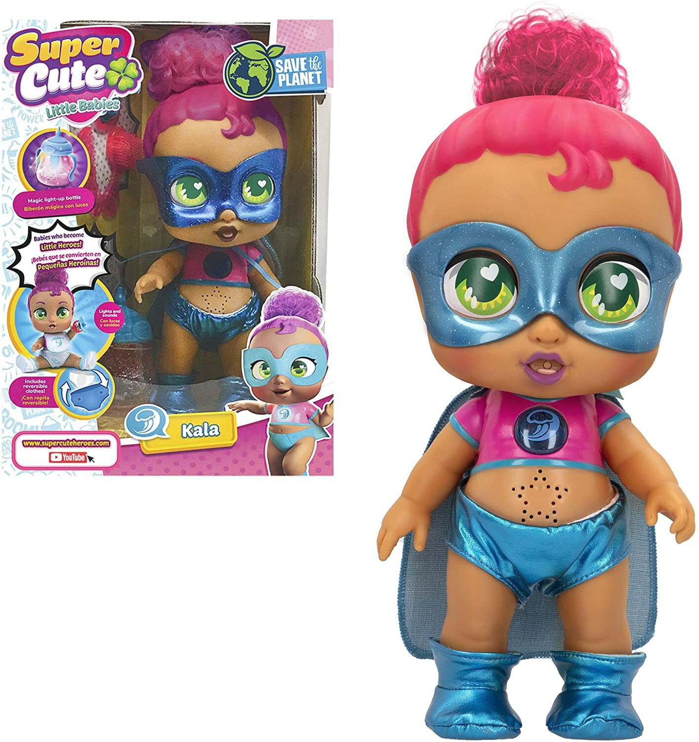 Super Cute Muñeca Super Cute Interactiva Superheroína Kala Biberón Mágico Y Acce