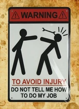 Warning to avoid injury tin metal sign nostalgic outdoor wall art