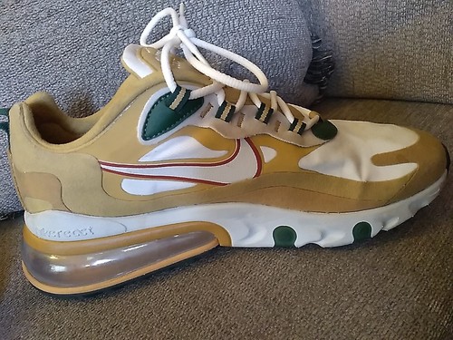 Nike Air 270 React Reggae da uomo taglia 8,5 verde marrone chiaro bianco - Foto 7 di 19