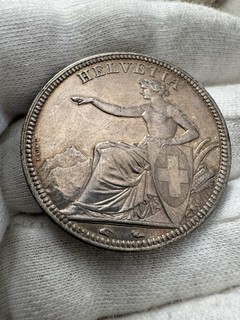 Rare 5 Francs Suisse 1851 A Helvetia Qualité Argent