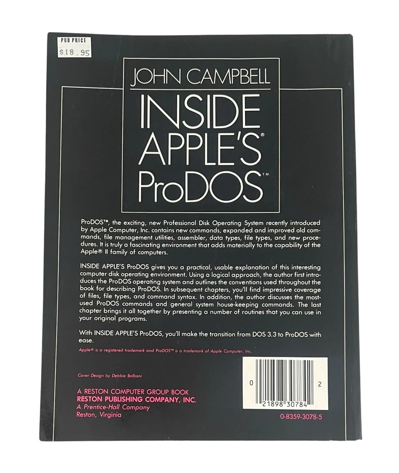 Libro ProDOS 1984 Inside Apple de John Campbell de colección Foto 2 de 3