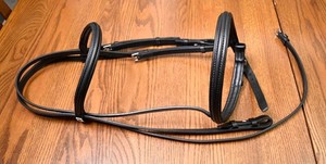 Stubben raised padded black bridle warmblood oversize