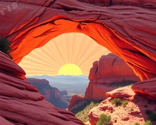 Canyon Arch Formation Pop Art 8X10 Print