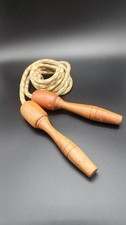 Classic 8ft Jump Rope Wooden Handles Multi-Colored Braided