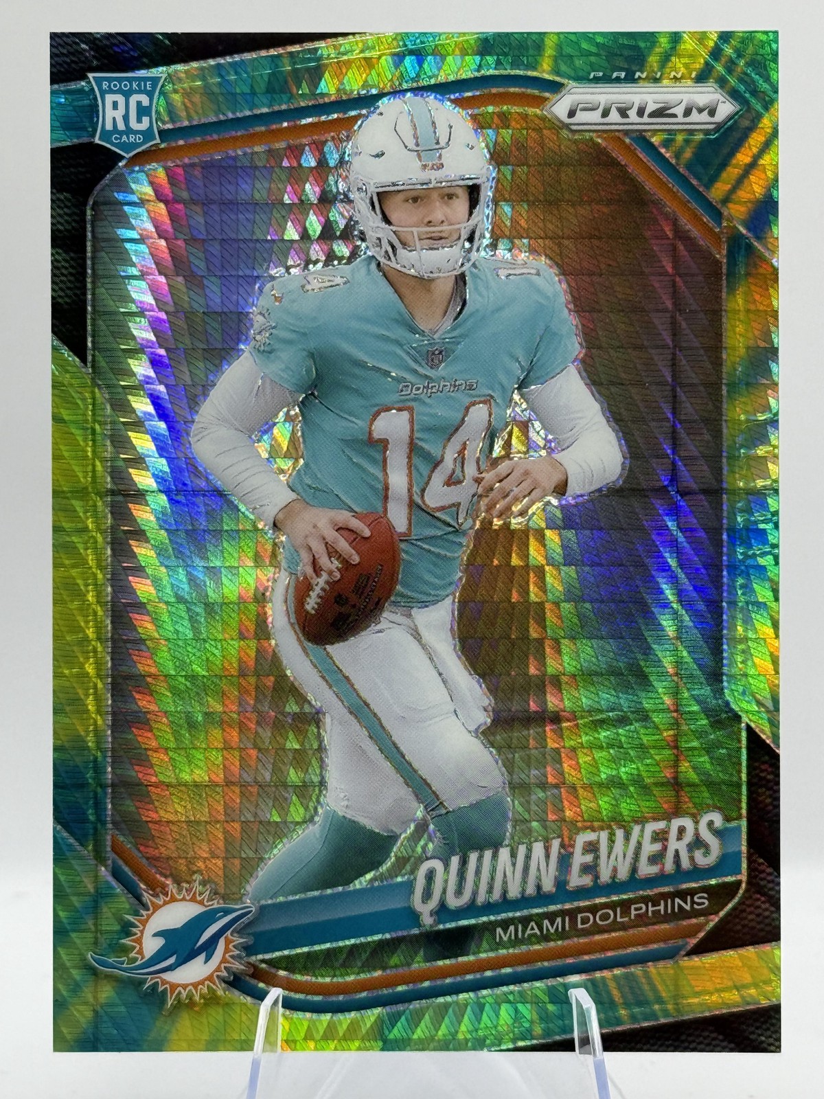 2025 Panini Prizm Quinn Ewers Hyper #/200 #307 Miami Dolphins SN Rookie
