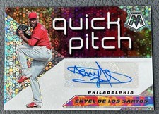2021 Panini Mosaic Enyel De Los Santos Auto Quick Pitch Silver Prizm #QPA-ES