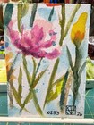 Painting by M. Hackney Flowers Watercolor, Signed Original, 2.5x3.5" ACEO — photo 1