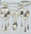 Lot of 14 STERLING SPOONS: Gorham, Towle, Bailey/Sharp, H&S, + ;  9.24 ozT LOOK!