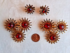 2 LARGE Vintage Atomic Starburst Rhinestone Brooches & Matching Earrings — photo 4