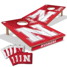 Cornhole Boards Nebraska Cornhuskers Tailgate 2x3 Foldable Legs Resin Bags