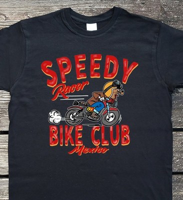 T-Shirt für Biker Cafe Racer mit Motorrad Comic Chopper Style in black M-XXL