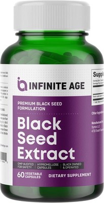 Infinite Age Dry Organic Black Seed Oil Extract Capsules 60 Count