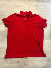 Polo Ralph Lauren Classic Fit Red Short Sleeve Polo Shirt with Yellow Pony Logo