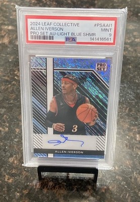 2024 - Autographs (number match)  Allen Iverson #PSA-AI1 Light Blue Shimmer /10 