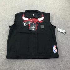 Chicago Bulls Vest Womens X-Large Black Sleeveless NBA Basketball Denim UNK