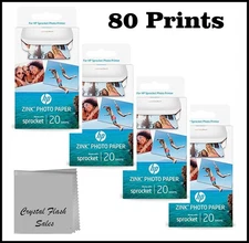 HP Sprocket Zink Photo Paper 2x3" for HP Sprocket Photo Printers, 80 Sheets