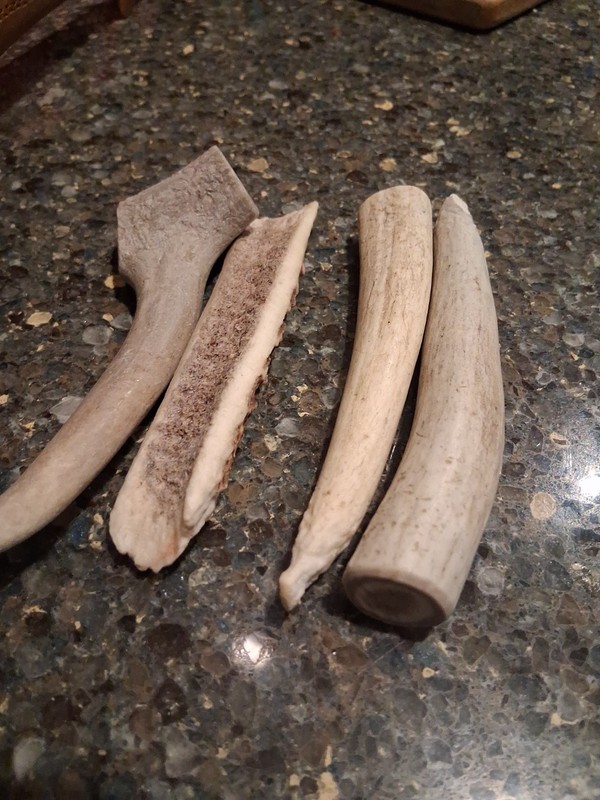 (4) FOUR  Deer Antler tines tips.  Dog Chews Arts  And Crafts  Knife Handles  