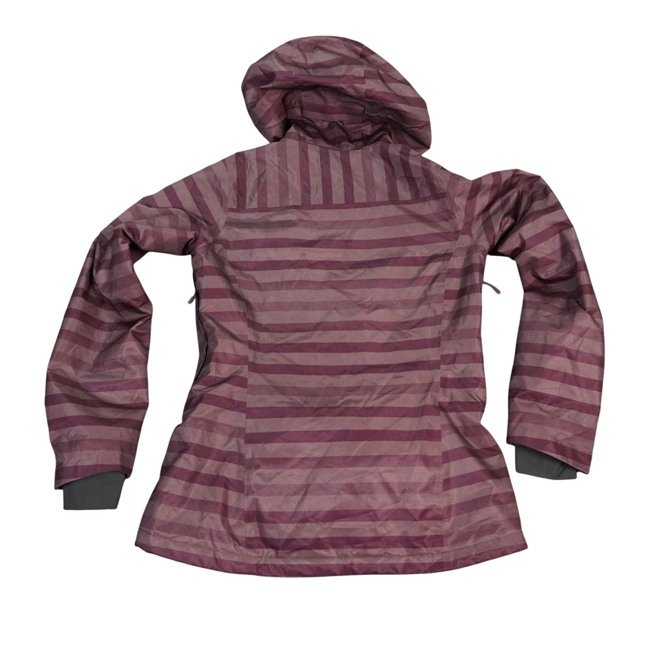 Mountain Hardwear Jacket Women Medium Burgundy Stripe Hood Recco Ski Dry.Q Snow - Image 2 of 4