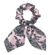 Bow Scrunchies for Woman Girls Printed Floral Hair Ties with Bow Elastic Hair Ba