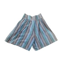 Vintage 1980s Mario Valentino Shorts in Striped Suede Multicolored High Waisted