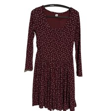 Old Navy Womens Floral Fit & Flare Dress M/P Long Sleeve Cottagecore Boho Casual