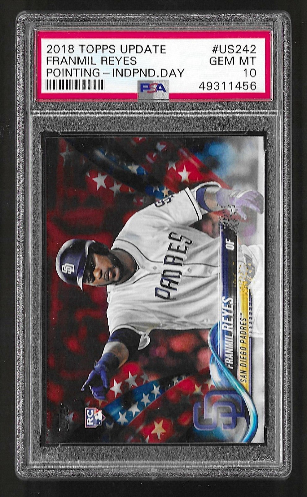 2018 Topps Update Independence Day US242 Franmil Reyes RC Rookie PSA 10 #/76