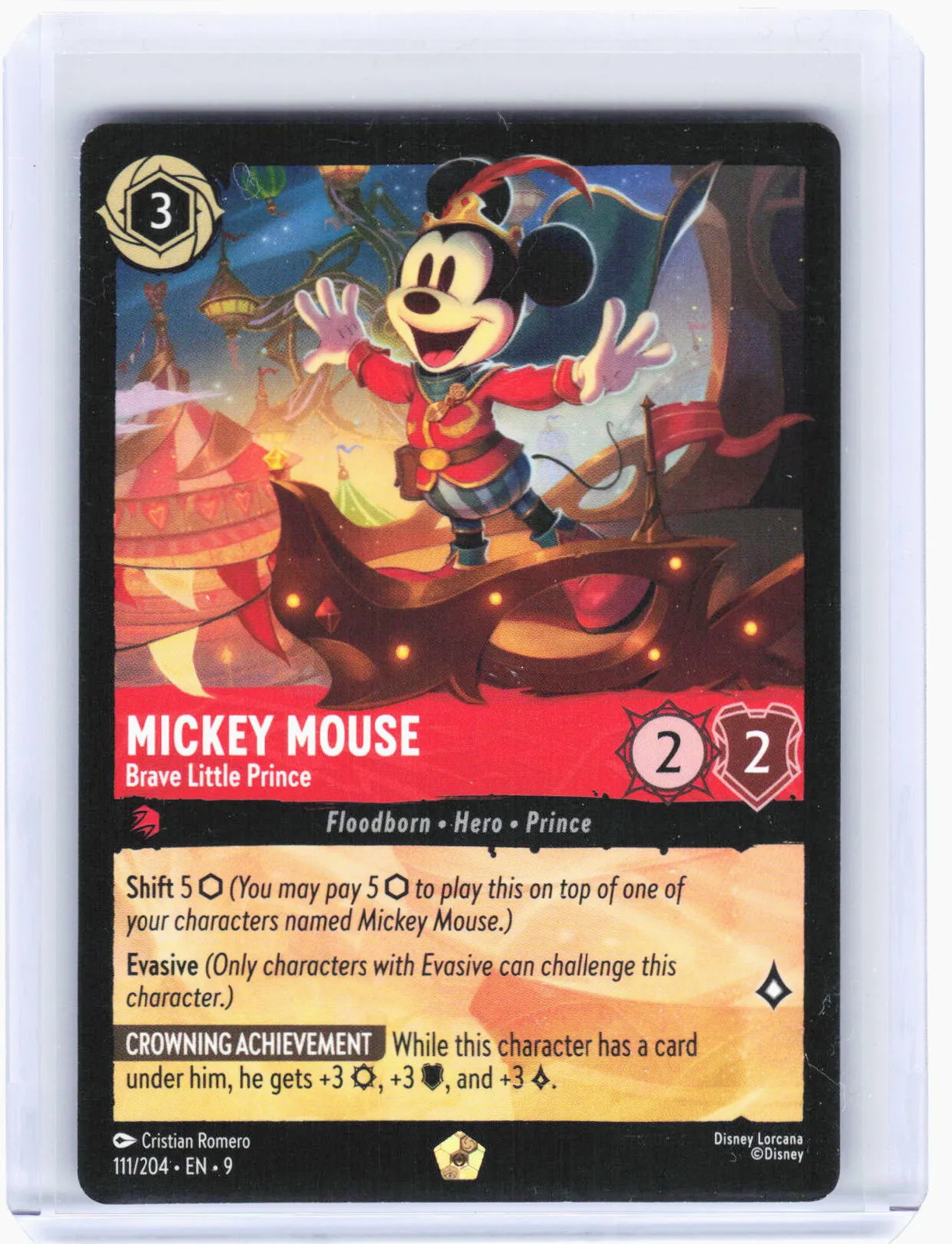 2025 Lorcana—Mickey Mouse - Brave Little Prince #111 Fabled—Legendary Nonfoil